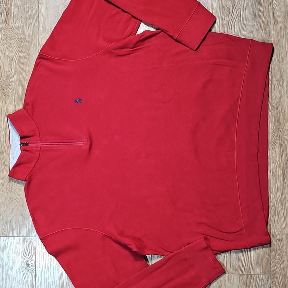 Polo Ralph Lauren Performance Fleece Red w Blue Pony Logo Quarter Zip Sweatshirt - Picture 2 of 16